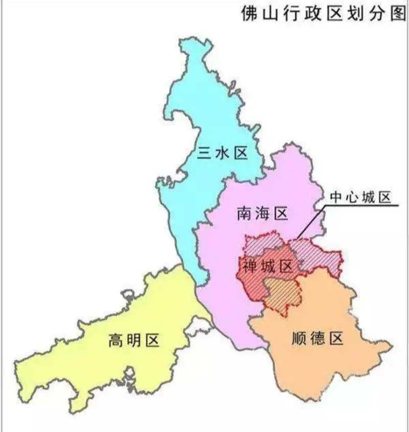 佛山行政区划分图