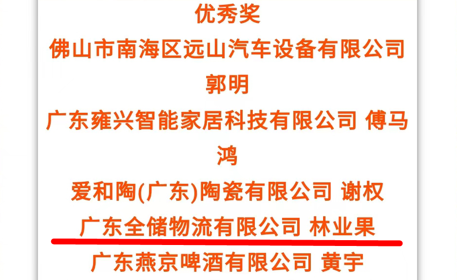 叉车技能比赛优秀获奖者