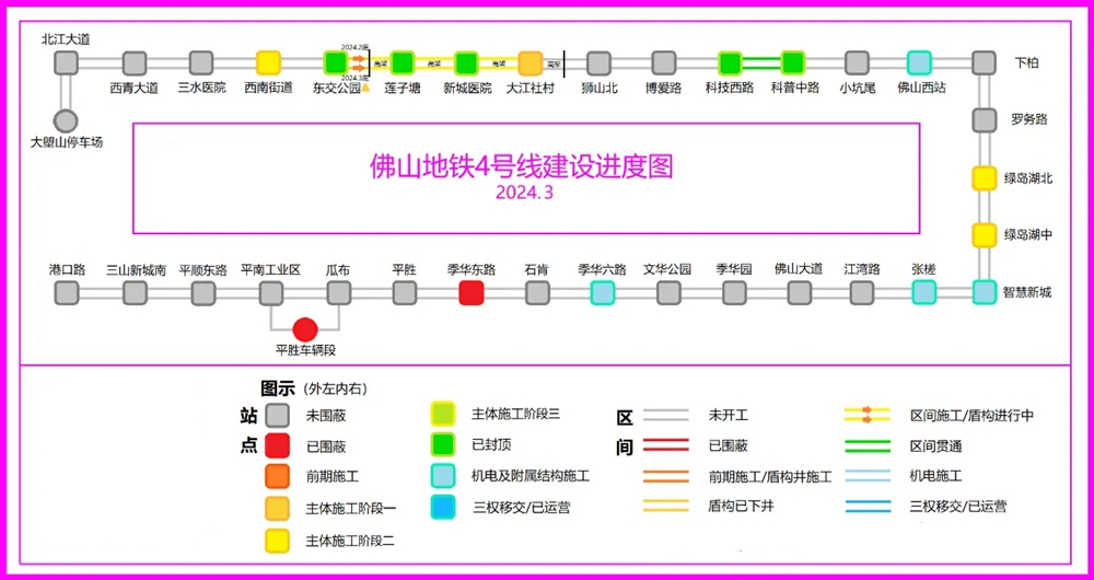 佛山地铁4号线建设进度图